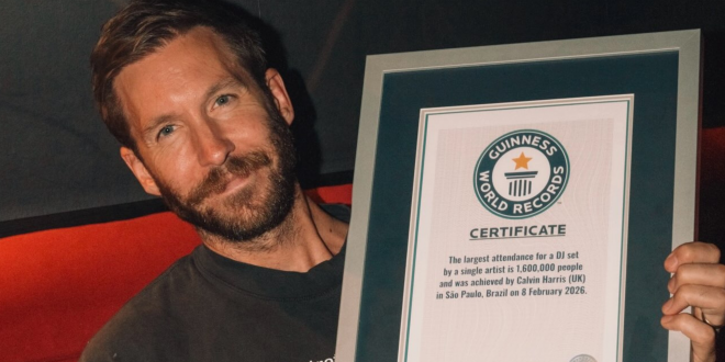 CALVIN HARRIS BREAKS GUINNESS WORLD RECORD WITH 1.6 MILLION-STRONG DJ SET